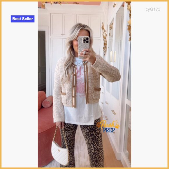 Cropped Mid Rise Stretchy Flared Denim Jeans, Leopard Print - Picture 7 of 7